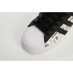 Adidas Superstar Shoes White Black White Black Red FV2819 