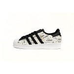 Adidas Superstar Shoes White Black White Black Red FV2819 