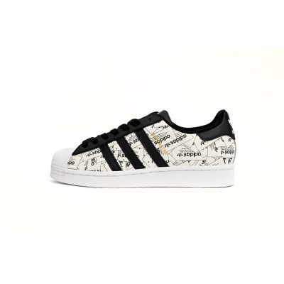 Adidas Superstar Shoes White Black White Black Red FV2819  01