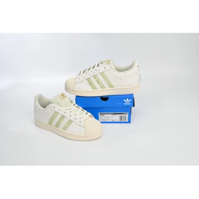 adidas Superstar Shoes White Black Gold Beige Green HQ6668  02