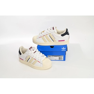 Adidas Superstar Shoes White New Cherry Blossom Gradient Black White Red HQ6626  02