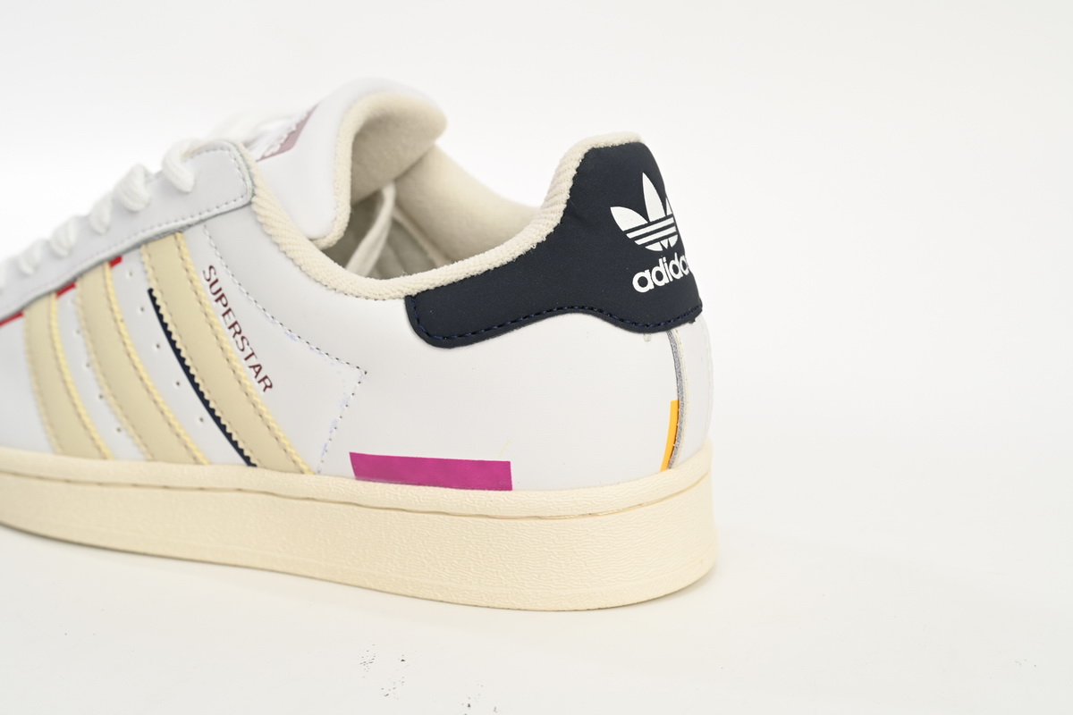Adidas Superstar Shoes White New Cherry Blossom Gradient Black White Red HQ6626