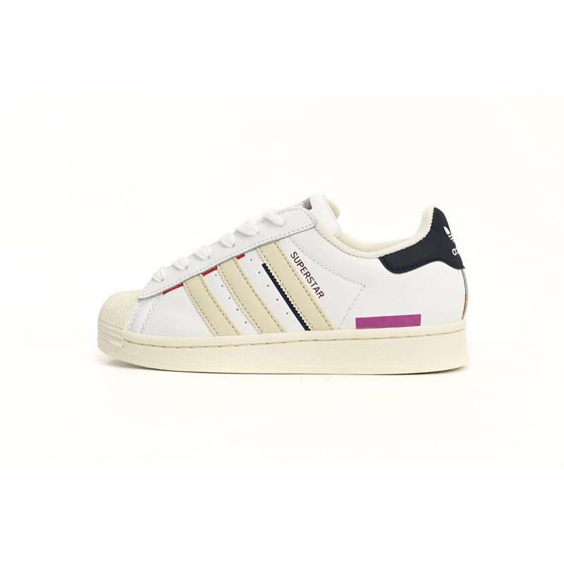 Adidas Superstar Shoes White New Cherry Blossom Gradient Black White Red HQ6626 