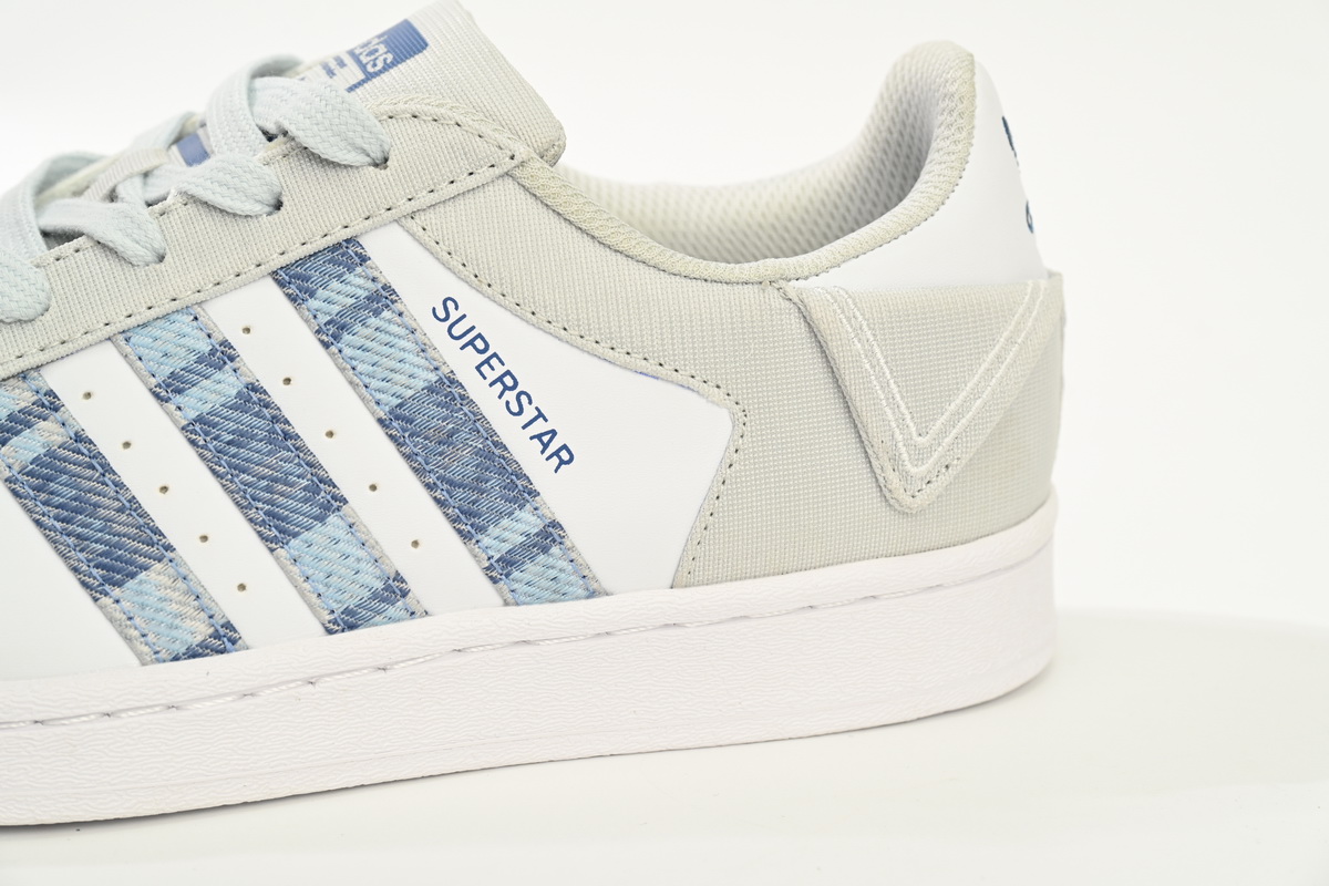 Adidas Superstar Shoes White New Cherry Denim Blue IG3005
