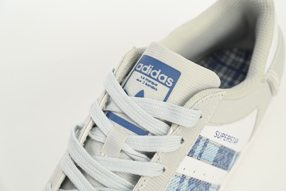 Adidas Superstar Shoes White New Cherry Denim Blue IG3005