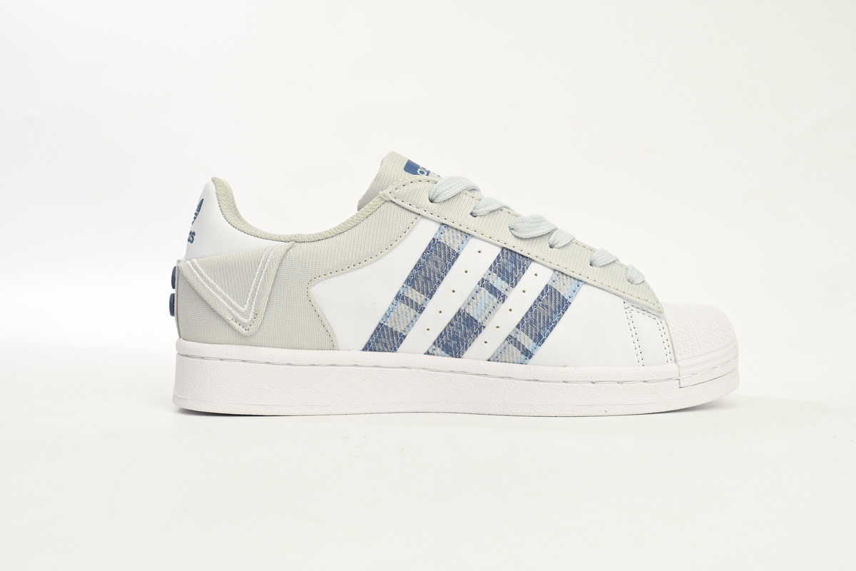 Adidas Superstar Shoes White New Cherry Denim Blue IG3005