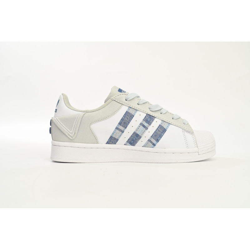  Adidas Superstar Shoes White New Cherry Denim Blue IG3005