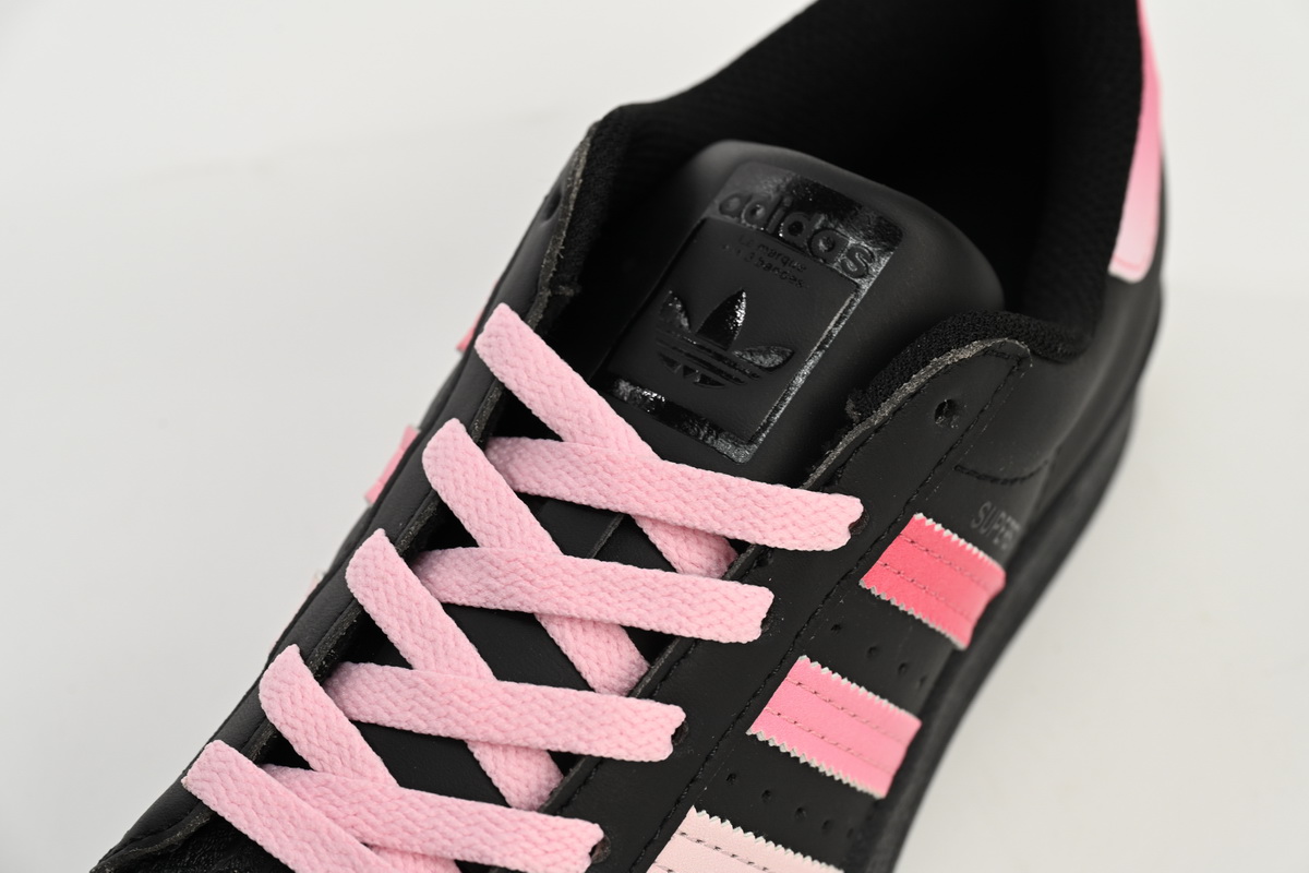 Adidas Superstar Shoes White New Cherry Blossom Gradient Black Pink EG4957