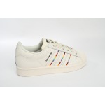 adidas Superstar Shoes White Black Gold White Rainbow  ID7493 