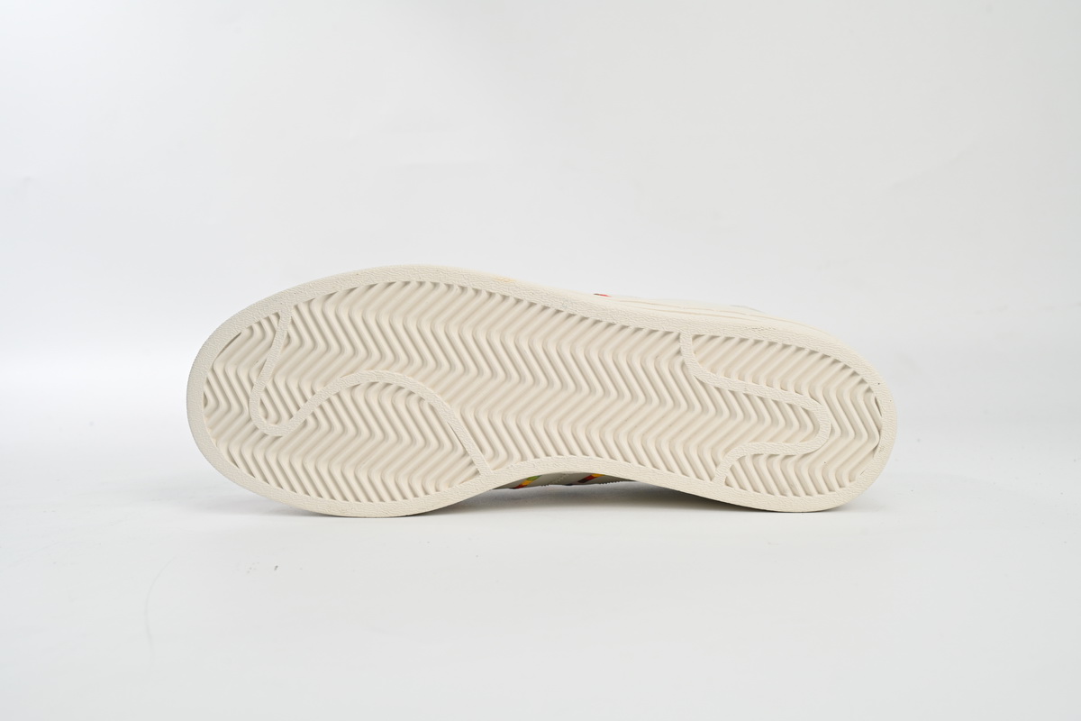 adidas Superstar Shoes White Black Gold White Rainbow ID7493