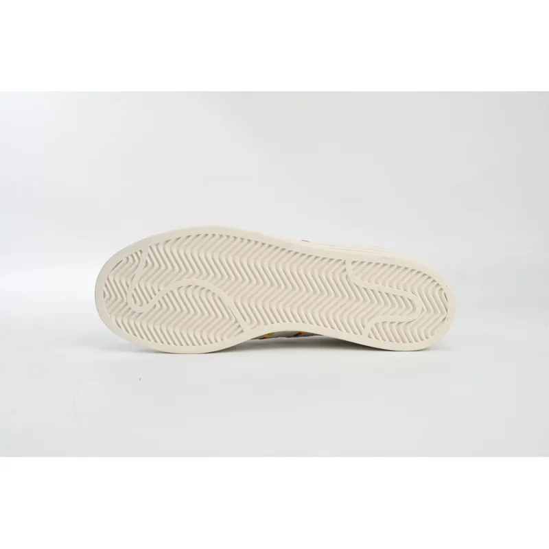 adidas Superstar Shoes White Black Gold White Rainbow  ID7493 