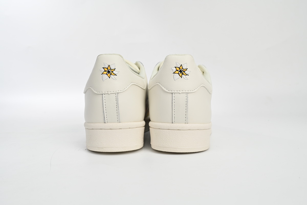 adidas Superstar Shoes White Black Gold White Rainbow ID7493