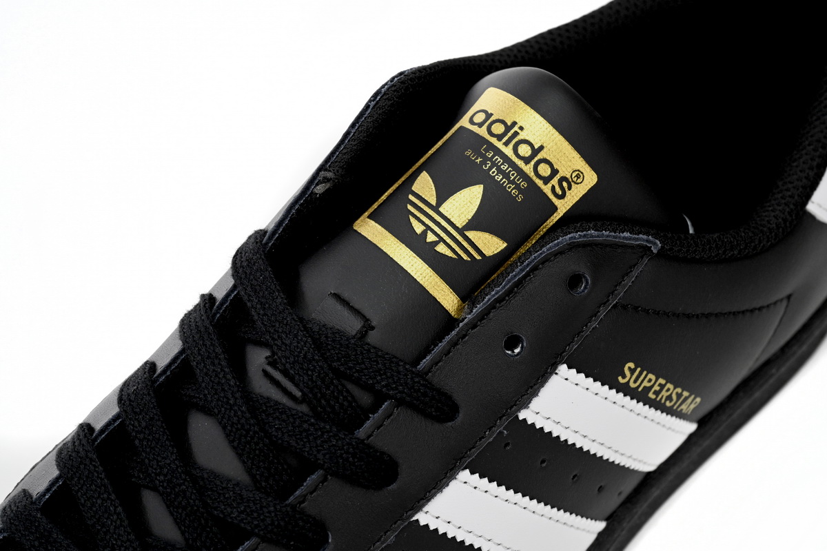 adidas Superstar Shoes White Black Gold Black Gold Label EG4959