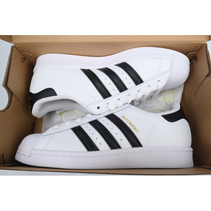 adidas Superstar Shoes White Black Gold EG4958 