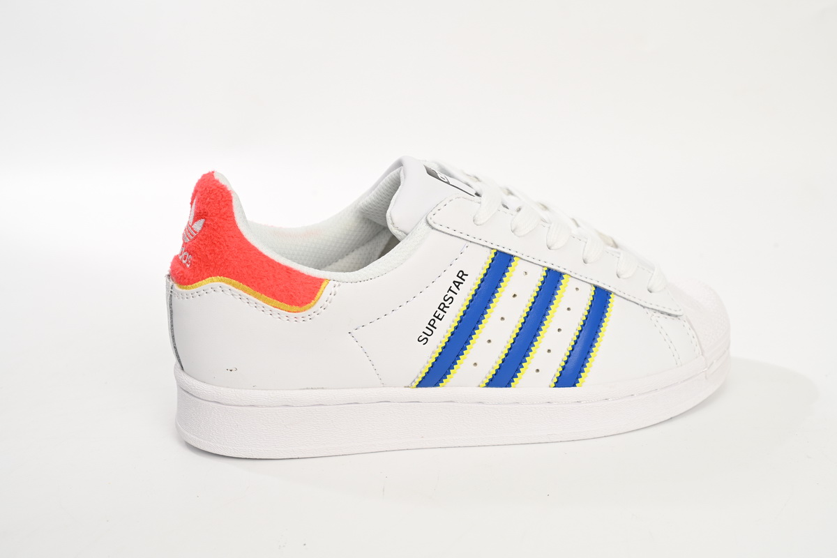adidas Superstar Shoes White New White Blue HQ1939