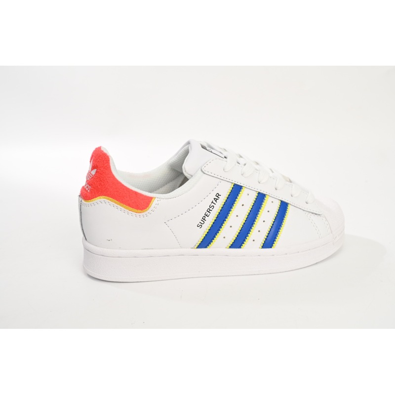 adidas Superstar Shoes White New White Blue HQ1939 