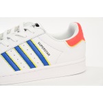 adidas Superstar Shoes White New White Blue HQ1939 