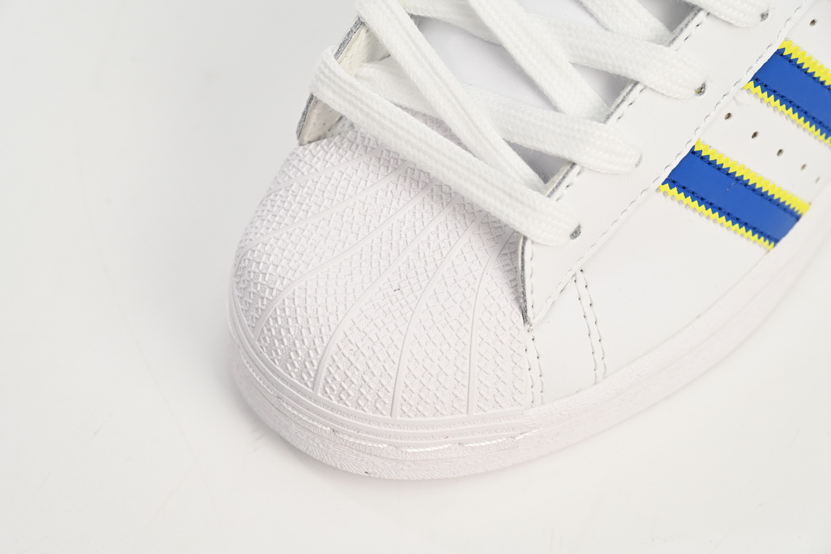 adidas Superstar Shoes White New White Blue HQ1939