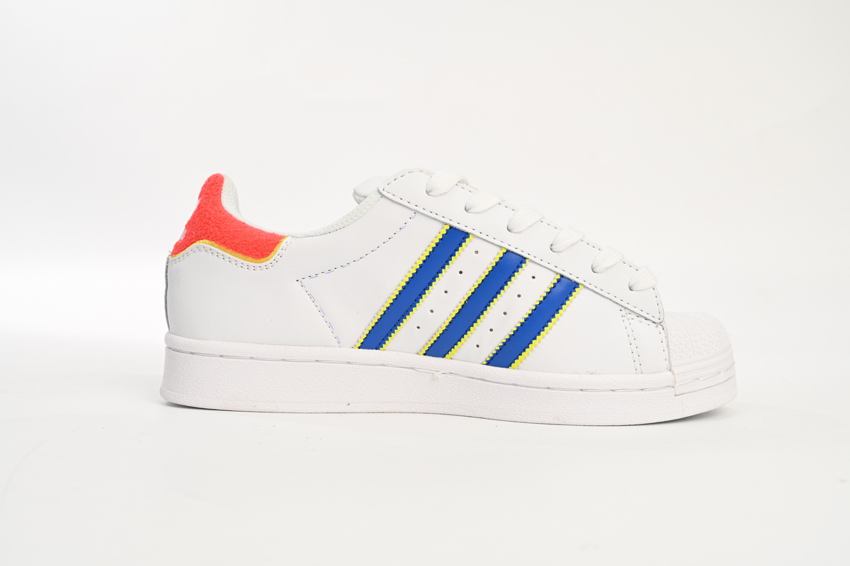 adidas Superstar Shoes White New White Blue HQ1939