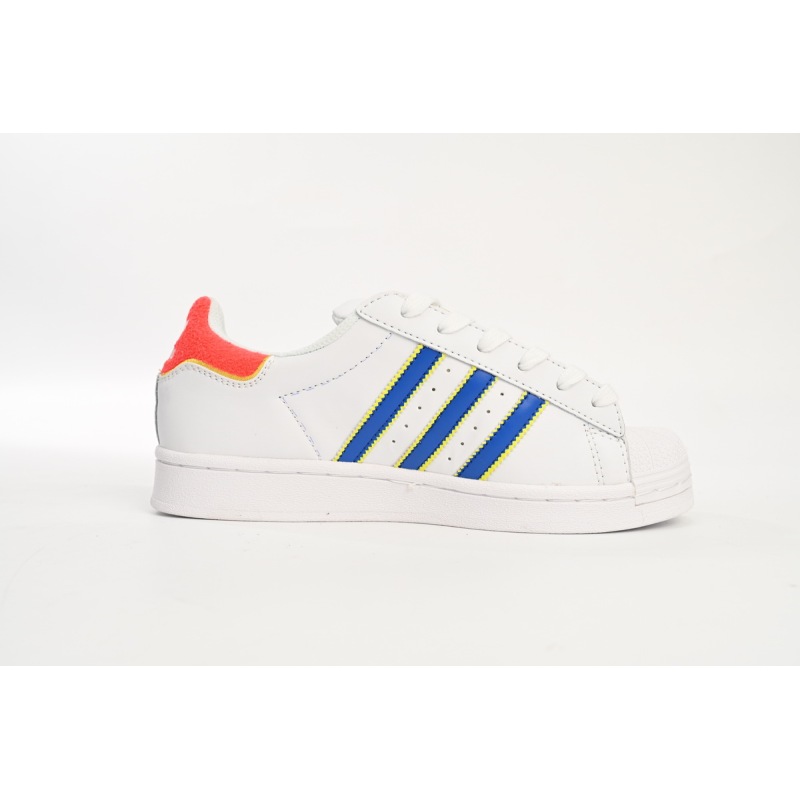 adidas Superstar Shoes White New White Blue HQ1939 