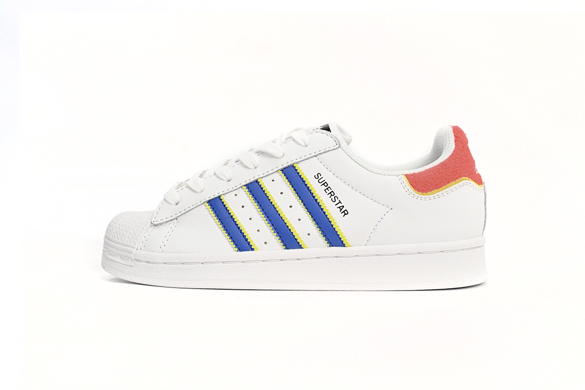 adidas Superstar Shoes White New White Blue HQ1939