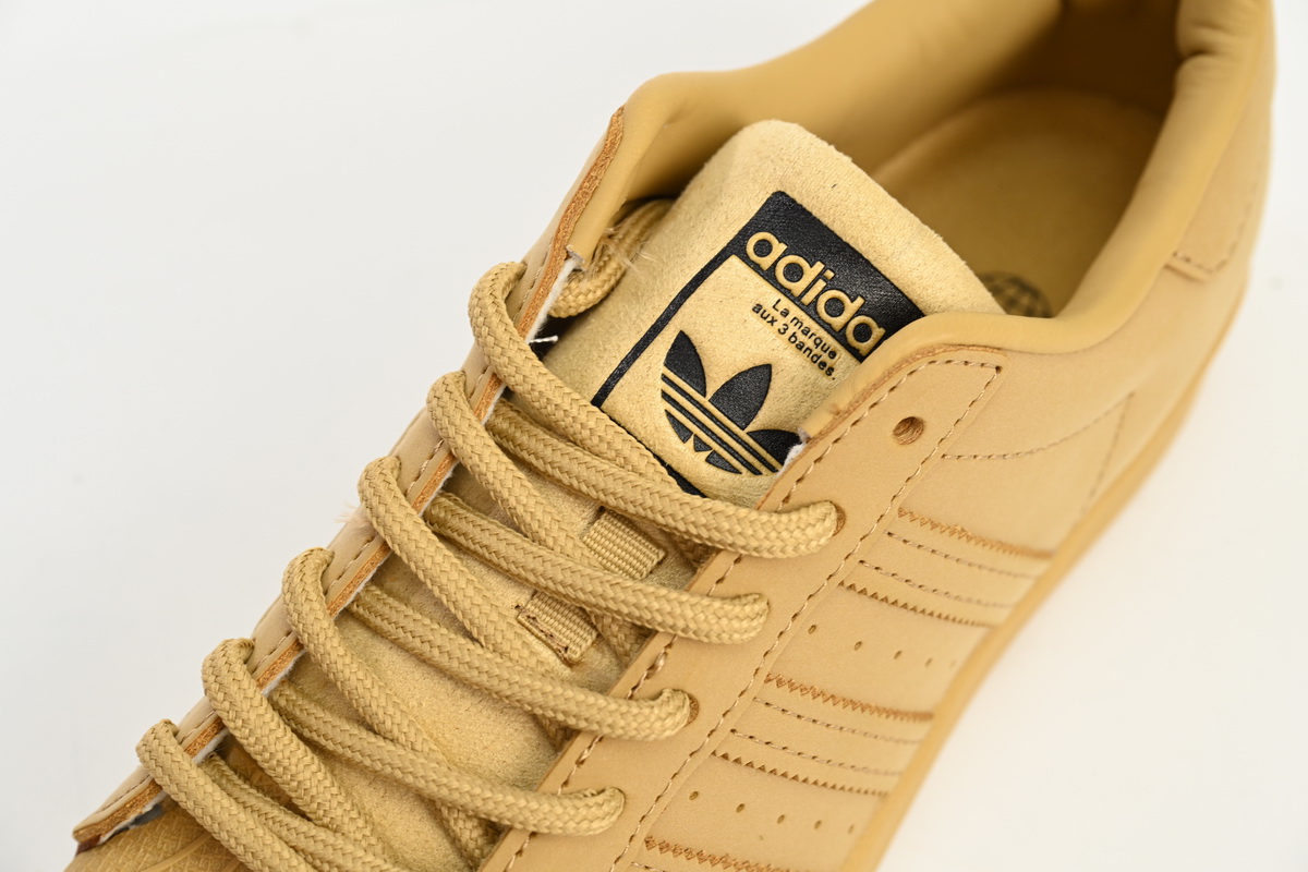 adidas Superstar Shoes White Black Wheat Yellow GZ4831