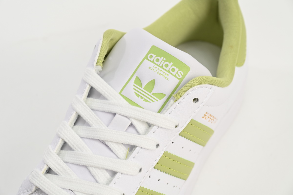 Adidas Superstar Shoes White New Cherry Blossom White Green GY5986