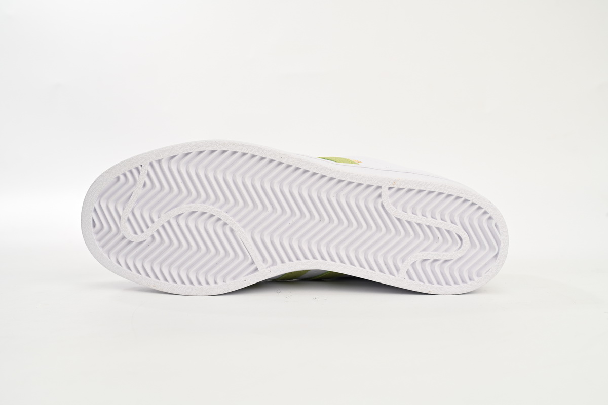 Adidas Superstar Shoes White New Cherry Blossom White Green GY5986