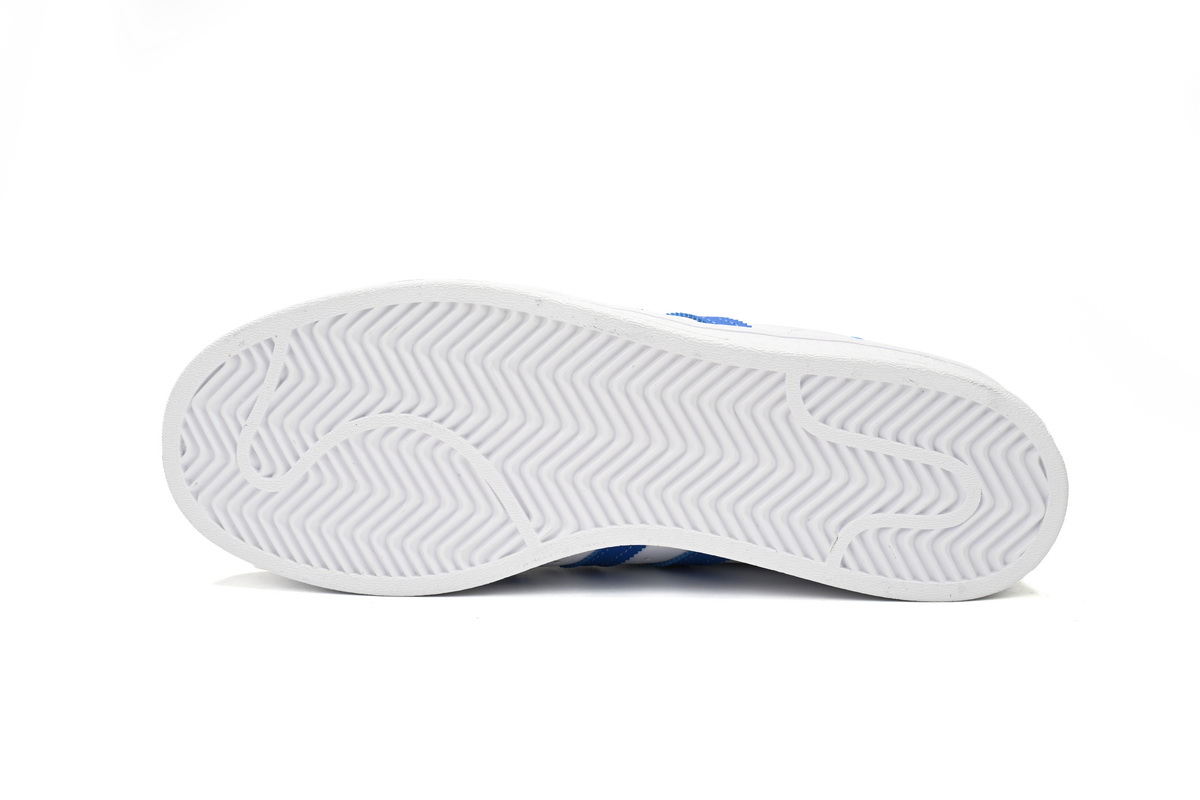 Adidas Superstar Shoes White Black Light Blue and White H68093