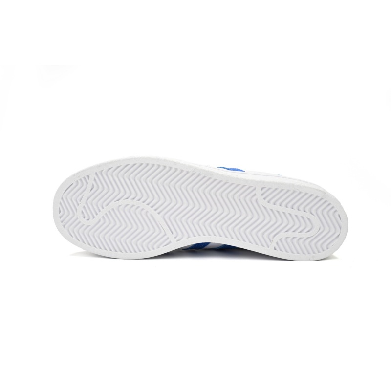 Adidas Superstar Shoes White Black Light Blue and White H68093 