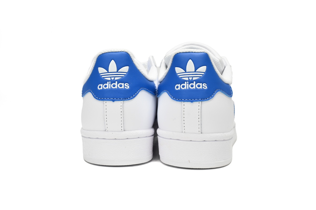 Adidas Superstar Shoes White Black Light Blue and White H68093