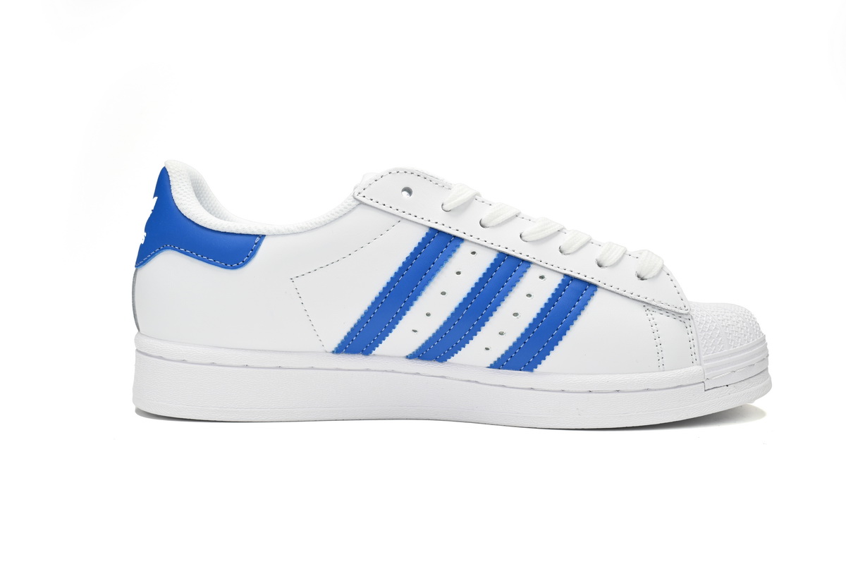 Adidas Superstar Shoes White Black Light Blue and White H68093