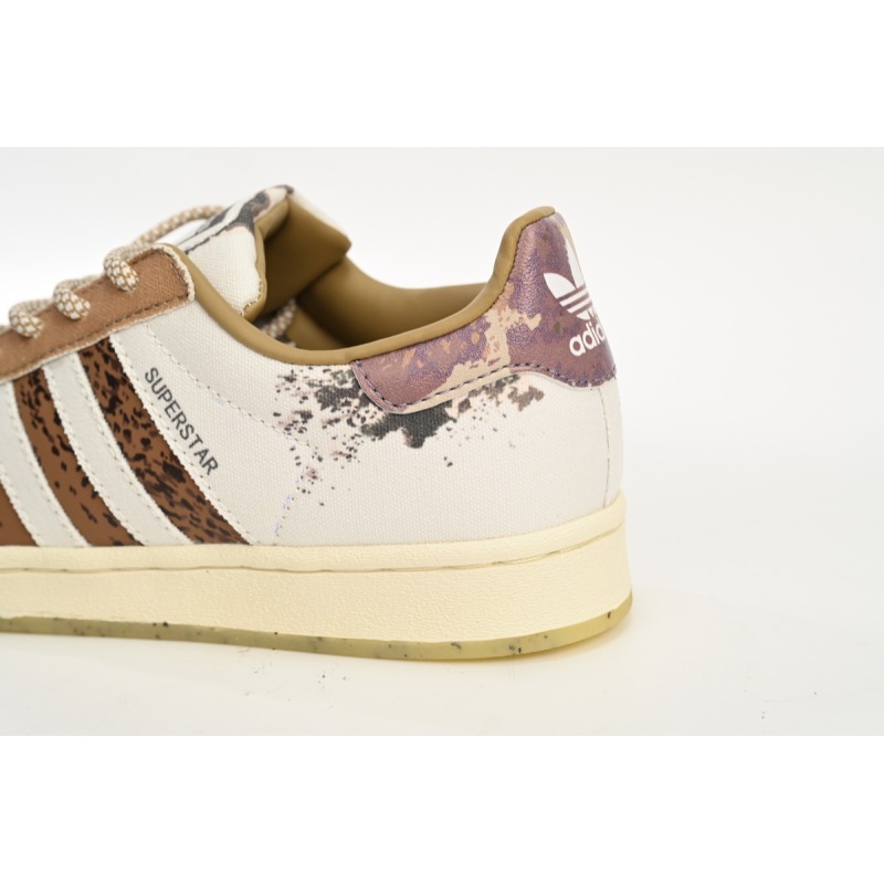 adidas Superstar Shoes White Black White Brown IG5976 