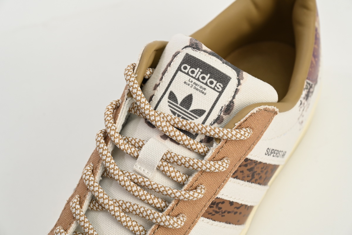 adidas Superstar Shoes White Black White Brown IG5976