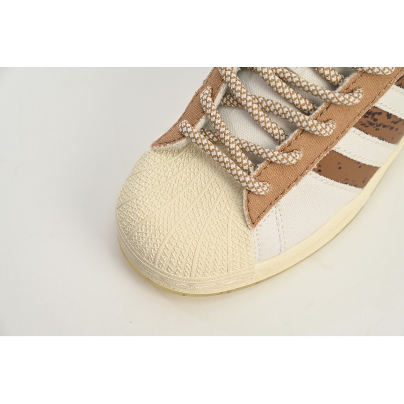 adidas Superstar Shoes White Black White Brown IG5976 