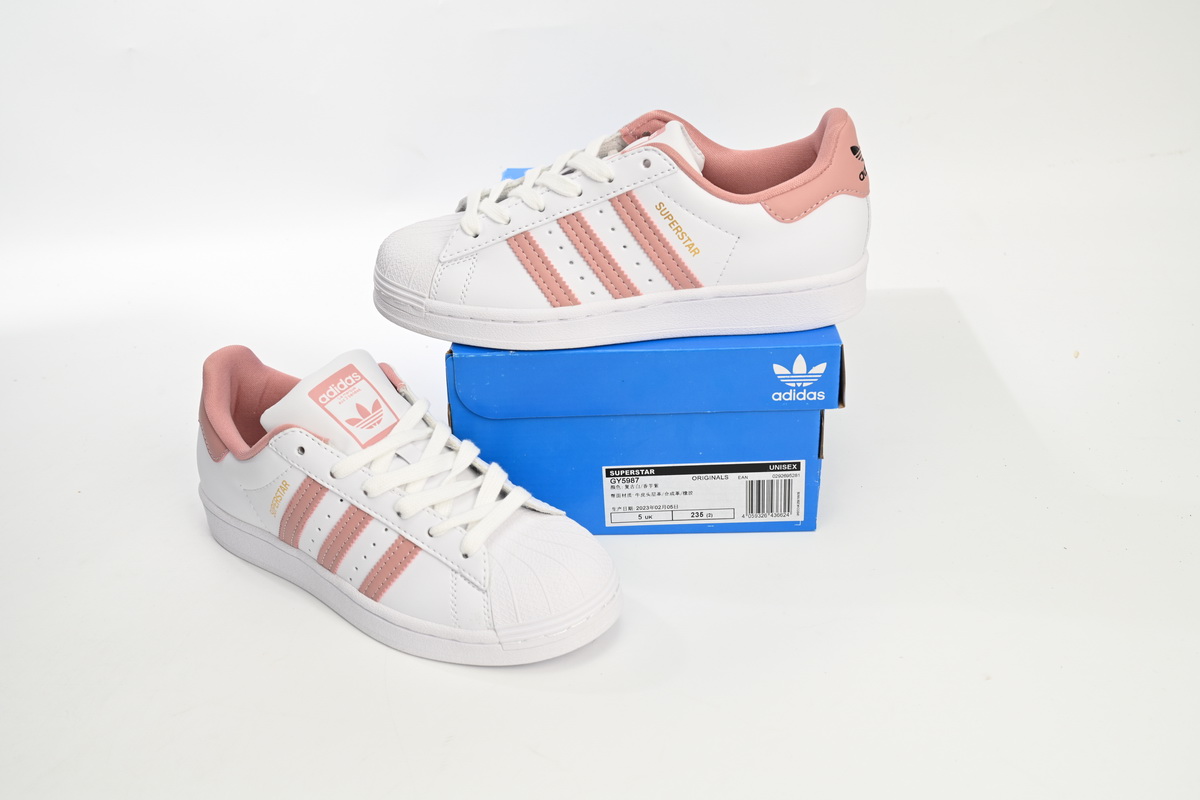 adidas Superstar Shoes White New Pink White GY5987
