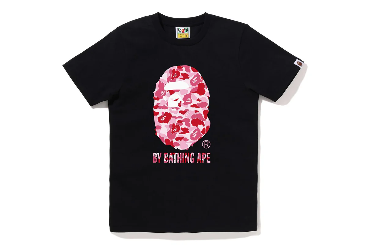 ABC CAMO BY BATHING TEE LADIES Black x Pink