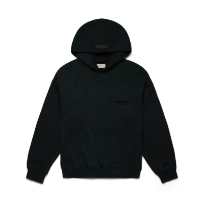 Fear of God Essentials Pullover Chest Logo Hoodie Stretch Limo/Black FW22 01