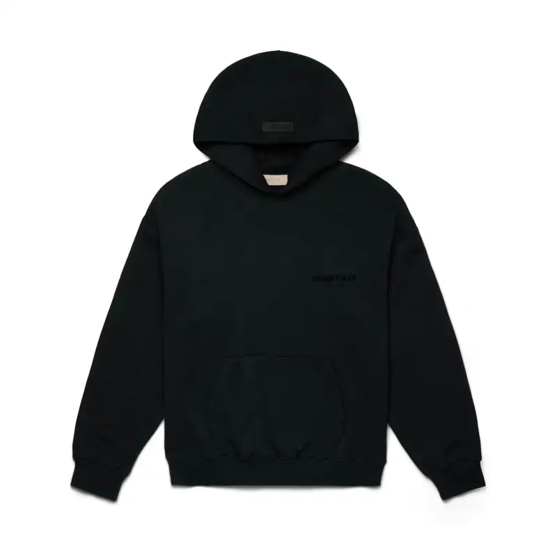 Fear of God Essentials Pullover Chest Logo Hoodie Stretch Limo/Black FW22