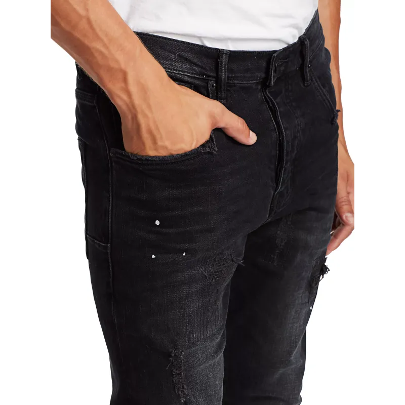 Purple Brand  Over Spray Slim-Fit Jeans P002