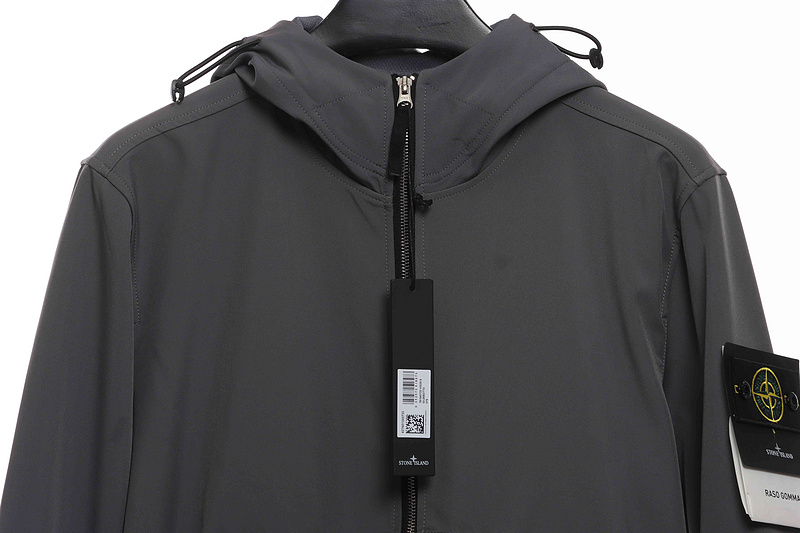 Stone Island Zipper Pocket Sleeve Shirt Jacket Grey