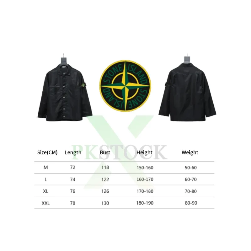 Stone Island Zipper Pocket Sleeve Shirt Jacket Black
