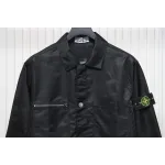 Stone Island Zipper Pocket Sleeve Shirt Jacket Black