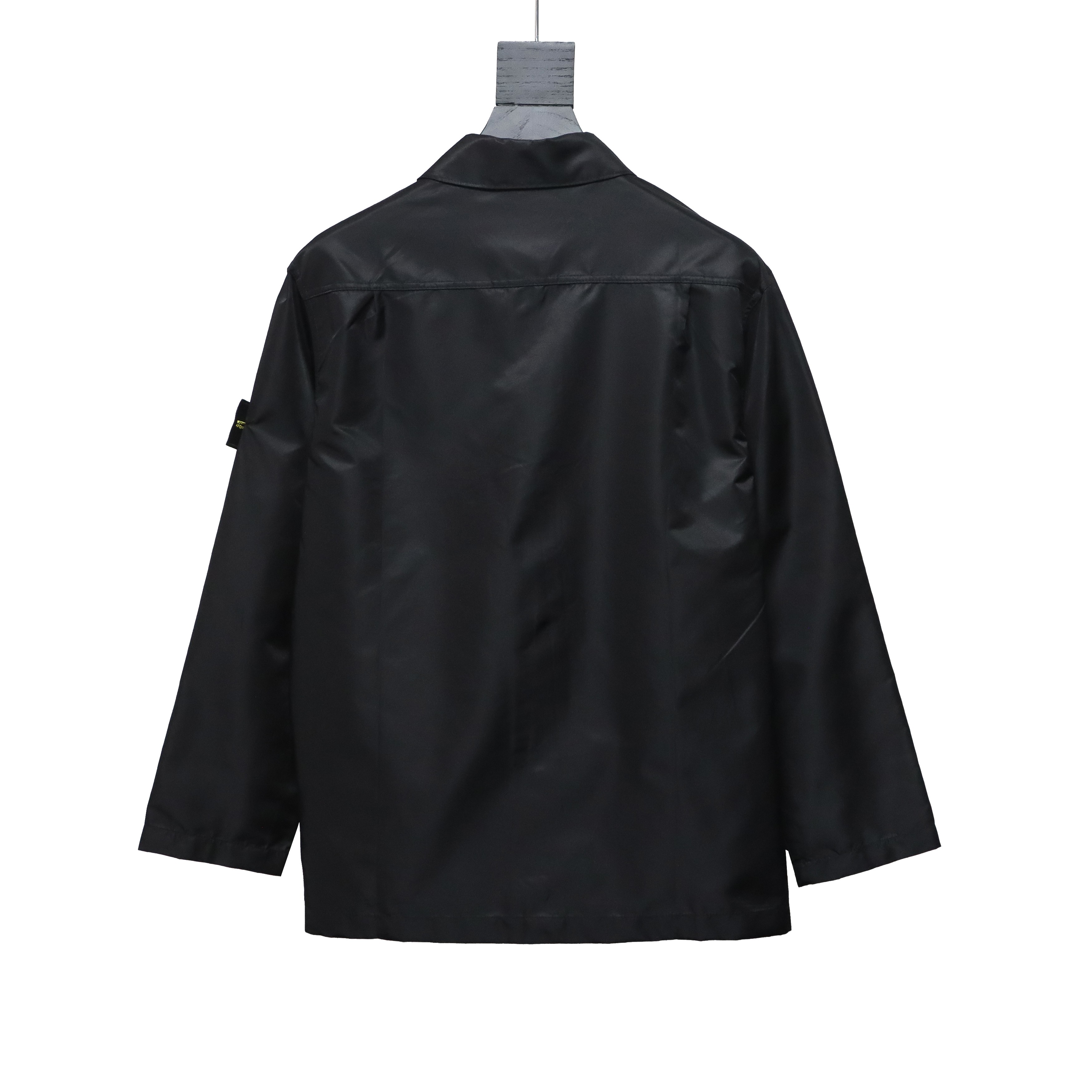 Stone Island Zipper Pocket Sleeve Shirt Jacket Black