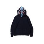 BAPE ABC Camo Shark Wide Fit Full Zip Double Hoodie Navy