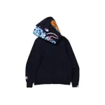 BAPE ABC Camo Shark Wide Fit Full Zip Double Hoodie Navy