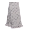 Louis Vuitton  Wool Silk Logomania Scarf Pearl Grey