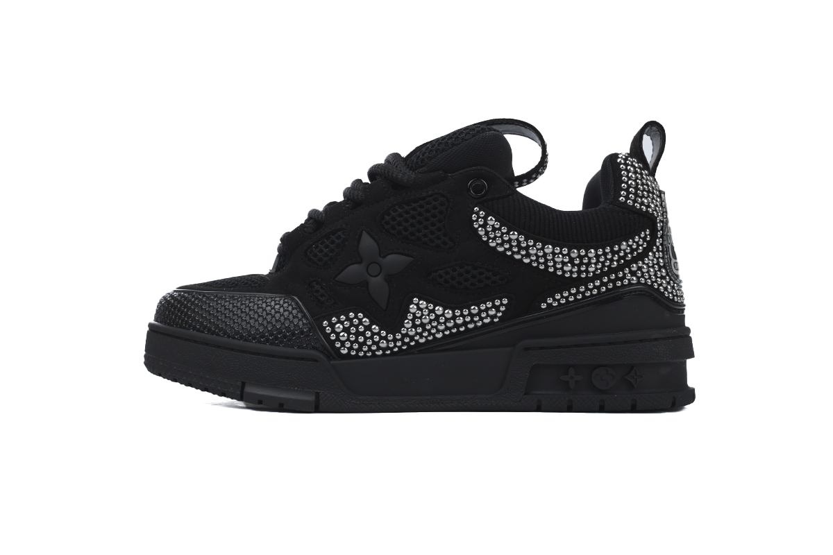 PK God Batch Louis Vuitton Skate Trainer Black Swarovski Monogran 1ABMHV