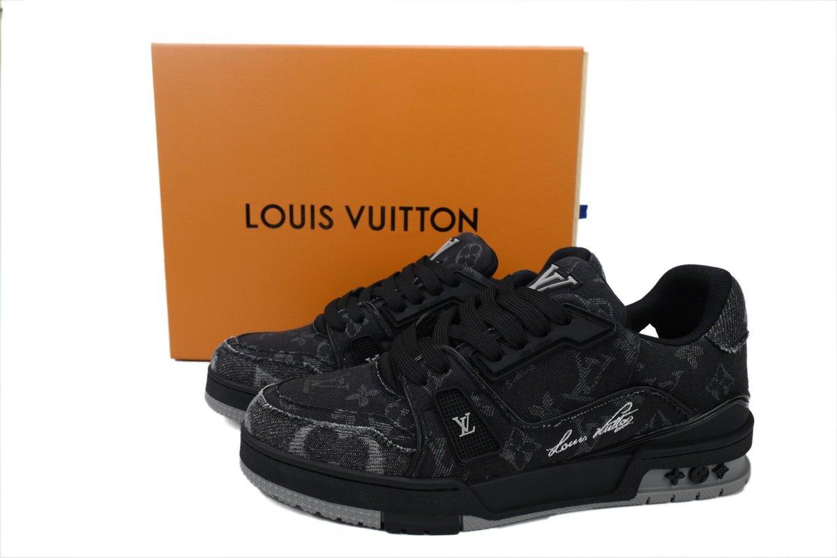PK God Batch Louis Vuitton Trainer 'Black Monogram Denim