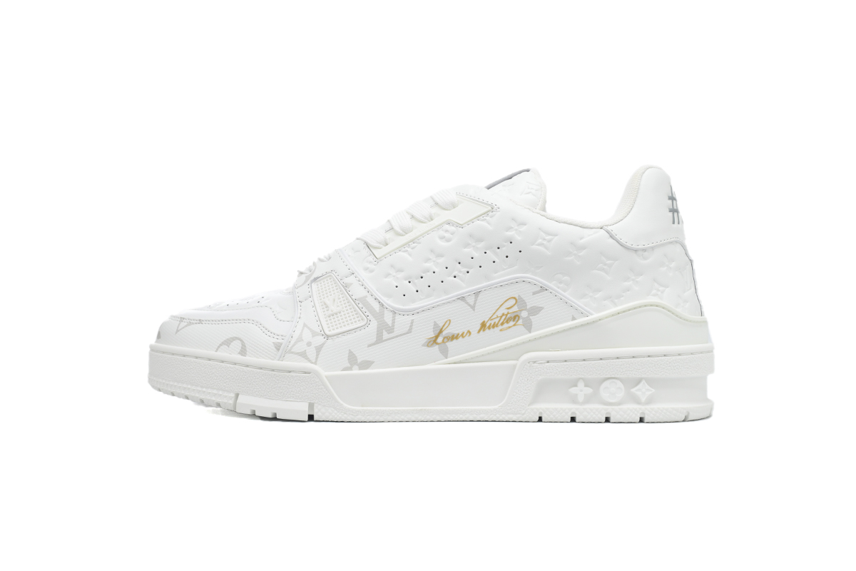 PK God Batch Louis Vuitton Trainer Sneaker All Alligator Leather White